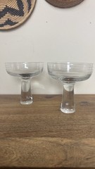 LASVIT CZECH GEORGE YABU & GLENN PUSHELBERG CLEAR “OTTO”CHAMPAGNE COUPE SET OF 2
