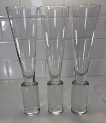 3-Sasaki Colonnade Champagne Flutes Heavy Base 9.5”