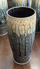 Ash Glaze Pottery Tumbler West Virginia Greenbrier Artist signed Pottery Tumbler