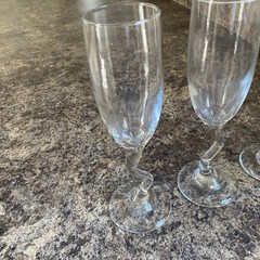 3 1970’s Libbey Brand Champagne Flutes Barware Z Stem – No Chips/Cracks VGC