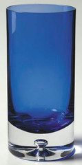 BLOCK “STOCKHOLM” Highball Glass 6.25”H Cobalt Blue w/Air Bubble Base MINT/NEW!!
