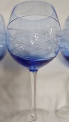 Fifth Avenue Wine /Water Goblet Graduated Blue w / Stripes «New with Sticker»