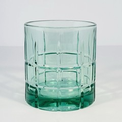 Tartan Emerald Green Old Fashioned Rocks Glass by ANCHOR HOCKING, 3.5” Tall