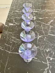 Moser Pebbles Alexandrite Purple Cocktail Martini Glass 8.8 oz Set of 6 BNIB