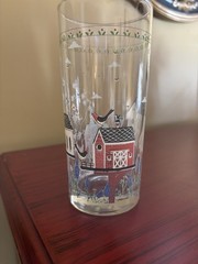 Warren Kimble Americana Birdhouse Glass Tumbler Vintage