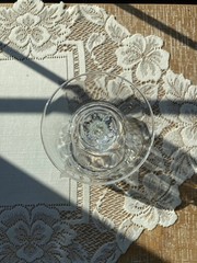 Vintage Cristal D’arques Chantelle Claret Sherbert Glass 3.6″ Diam 5.55″ Tall