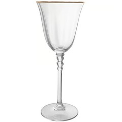 Mikasa Sonata Gold Trim Crystal Wine Glasses Goblets Set of 4 EXCELLENT