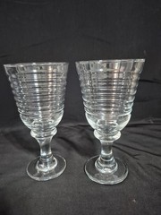 LIBBEY SIRRUS RIBBED WATER WINE GOBLETS HEAVY DUTY PEDESTAL STEM GLASSES SET