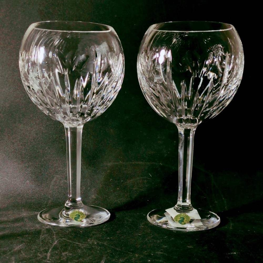 WATERFORD MILLENNIUM LOVE TOASTING GLASS, Cut Lead Crystal, 8″, 10 Oz, NIB, 2PCS