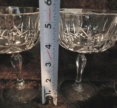 Vintage Clear Pressed Cut Glass Champagne Coupe Sherbet Glasses Set of 4…