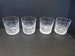 ~4 Waterford LISMORE Crystal ROCKS OLD FASHION Glass 3 1/4″ 8 oz. L1