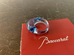 Sky Blue Pebble Ring In Baccarat Crystal Size 53