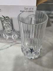 Mikasa 12oz 4Pack Highball Crystal Glasses In Original Box Never Used Beautiful