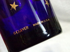 4 Culver Cobalt Blue 6 Inch Glasses Celestial Gold Stars & Moon With Stars Read