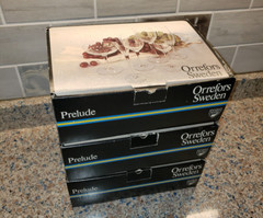 3 BOXES Orrefors Crystal Prelude Oversize Water OL Goblet BIER GOBELET 1800/20