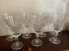 Waterford Crystal ALANA Claret Wine Glasses 5 7/8″ Made in Ireland VTG Set of 7