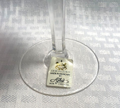 AJKA/DESIGN GUILD WINE GLASS CASED RED CUT TO CLEAR CRYSTAL HUNGARY BOHEMIAN
