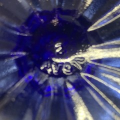 Vintage Avon Blue Glass Washington Cameo Cobalt Stemmed Goblet Set of 6 Impressd