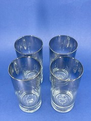 4 Vintage Dorothy Thorpe Silver Fade Octagon Collins Highball Glasses MCM 1960s