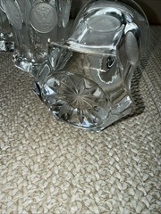 SET OF 4 Fostoria Coin Glass Frosted Clear Whiskey Tumbler Glass 4” Tall 1950’s