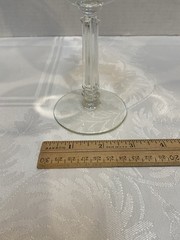 6 Vtg MCM Silver Rim Stemmed Frosted Wine Glasses Metallic Leaf Goblet 7.25″