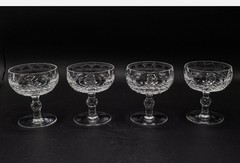 Waterford Champagne Sherbet Colleen Clear Crystal Short Stem 4.3″ Glass Set Of4