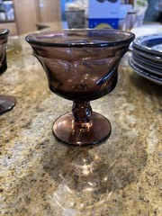 Vintage Set Of 4 Fostoria Jamestown Glass Amethyst Sherbet Goblets 4 1/2 Inch