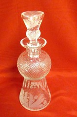 Edinburgh Crystal Scotland Cut Crystal Thistle Wine Decanter & 4 Glasses