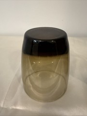 2 LIBBEY CLASSIC SMOKE MOCHA Brown Double Old Fashioned 4″ VTG 1960s