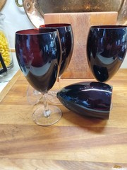 Wine Goblets Set /4. Plum Color. Beautiful!