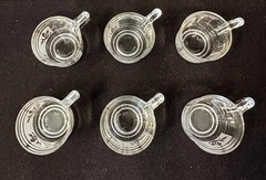 Vintage DeValBor Italian Frosted Windrose Wheat Espresso Glasses Set Of 6
