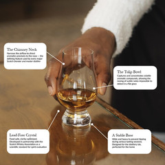Whiskey Glass Set of 4 Lead Free Crystal Tapered Nosing Glasses for Scotch