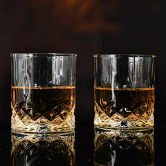 Crystal Whiskey Glasses Set 11 oz Old Fashioned Rocks Barware Lowball Glass for