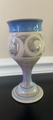 Vintage Studio Art POTTERY Ceramic Wine Goblet Glaze 7′ Blue/Gray NEW
