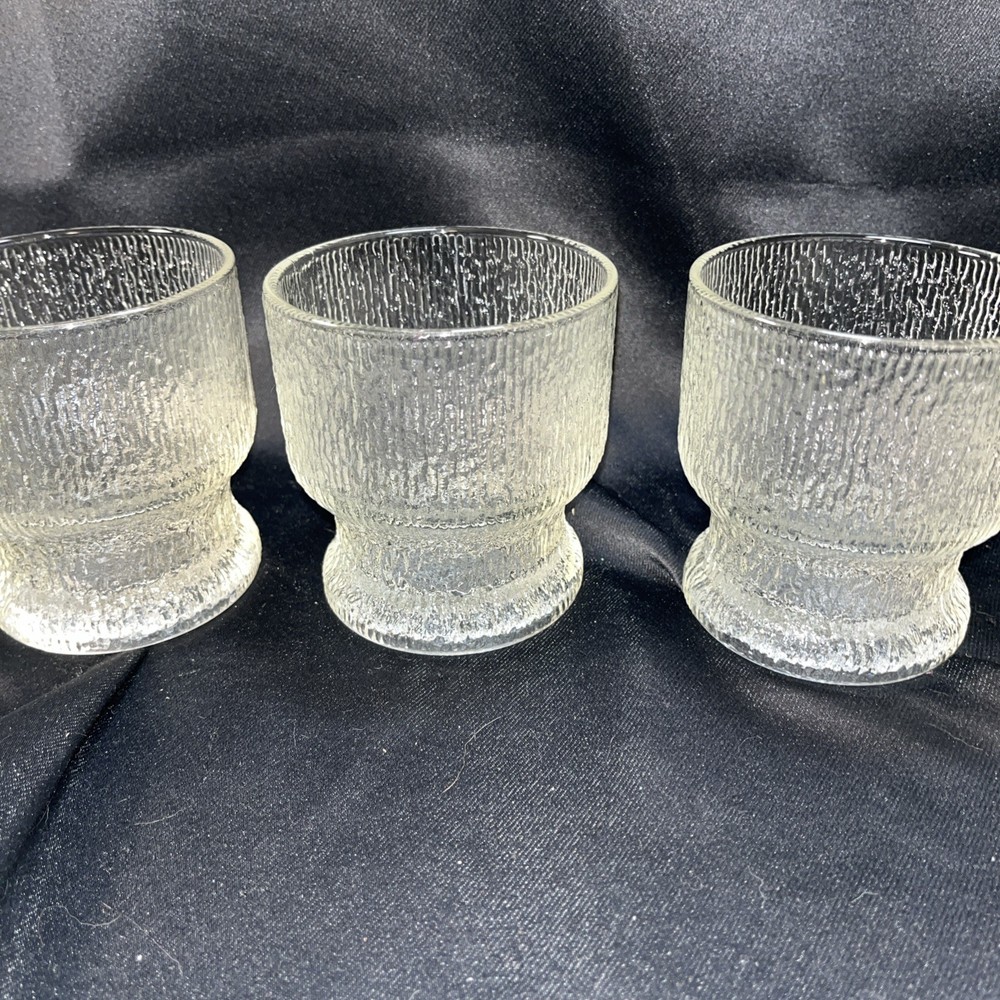 Indiana Glass Co Vintage “Crystal Ice “ Set Of 3
