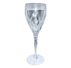 Vtg DaVinci Pisa Floral Wine Glass Water Goblet Stemware 7¾» Etched Da Vinci A+!