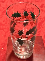 VTG Indiana Glass Christmas Holly Berries Highball Glasses Tumblers Set of 8 MCM