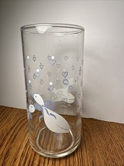2 Vtg Libbey Drinking Glasses Country White Goose Geese Duck Blue Ribbon Bow