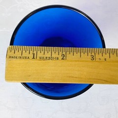 (4) Anchor Hocking Cobalt Blue Glasses Flare 5 7/8” holds 16 oz VGVC No Chips