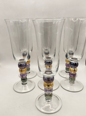 Mikasa «Kensington Pattern-Fluted Shape-Distinct «Jeweled» stem- Set of 7