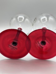 Christmas Winterberry Sentiments Wine Goblets Etched & Hand Painted Pfaltzgraff