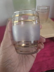 Vtg Mid-century Modern Frosted Pastel Beverage Piture With 4 Frosted Multi…