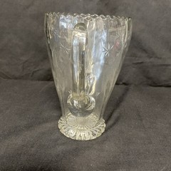 Etched Glass 2 Handled Vintage Loving Cup w/Cattails