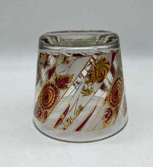 VTG Culver Gold Red Chrysanthemum Rocks Glasses Set of 4 With Ice Bucket Barware