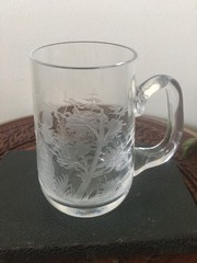 2 Stag & Grouse Etched Crystal Mugs, Queen Anne Wildlife Series?