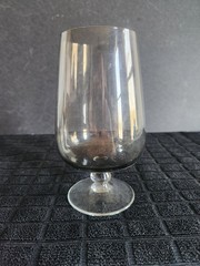 Vintage Smoky Gray Tint Iced Tea Glass American Cookware •Blown Glass Short Stem