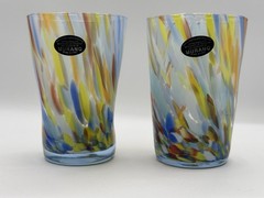 Murano, Confetti Drinking Glasses Set Of 2 Dimpled