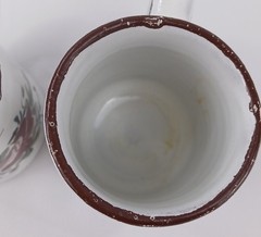 Set of 2 Hand-Painted Folk Art Espresso Cups – Small Ceramic, Floral Design