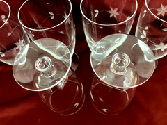 Vintage Princess House Star Etched Water Footed Tumblers Set of 6