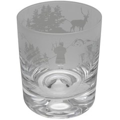 Whiskey Glass Decorated Scottish Scene Sandblast Drinking Tumbler Gift Box Animo